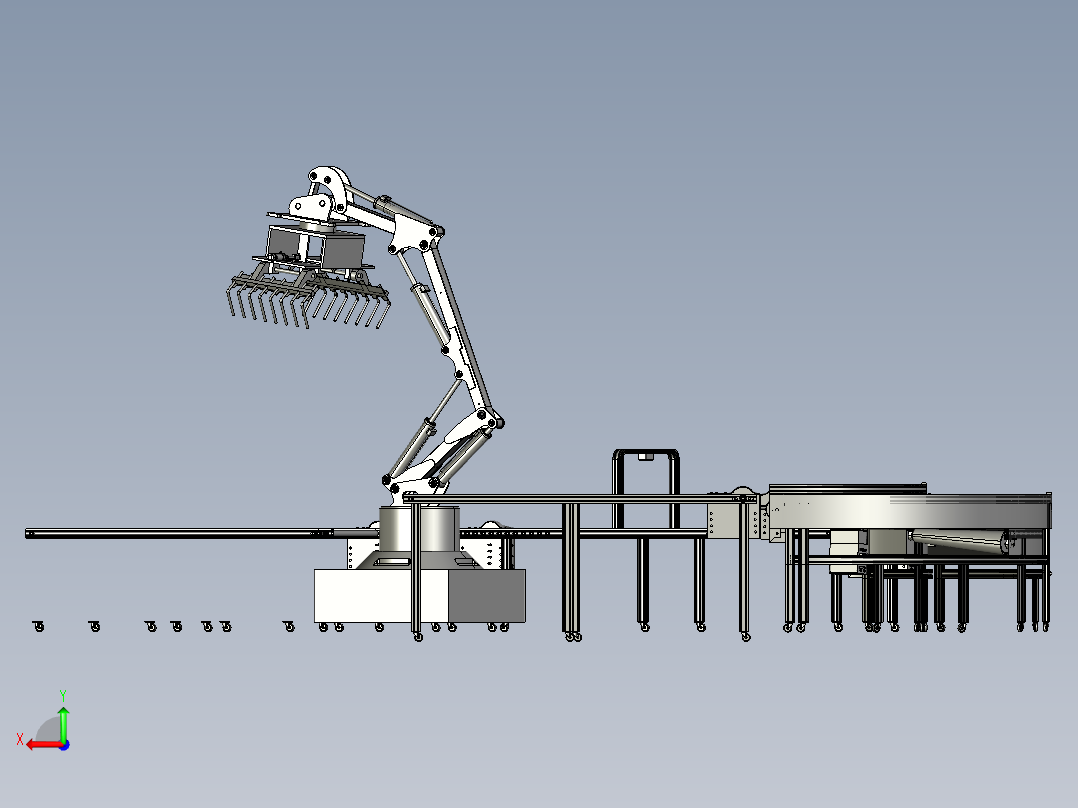 弯角可调分拣机装配后视图