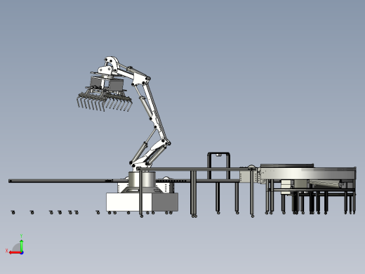 弯角可调分拣机装配后视缩略图