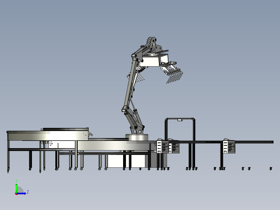 弯角可调分拣机装配左视图