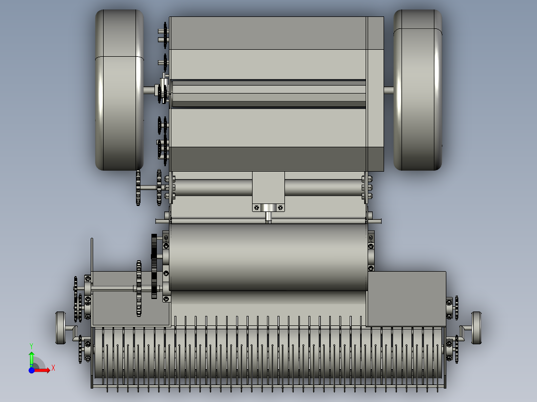 秸秆打捆机三维前视图