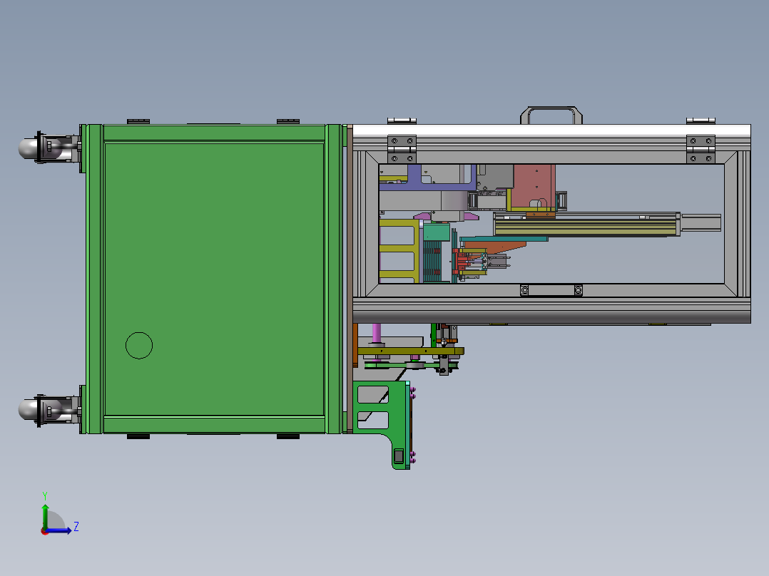 载具半自动翻板机（含工程图）sw17可编辑左视图