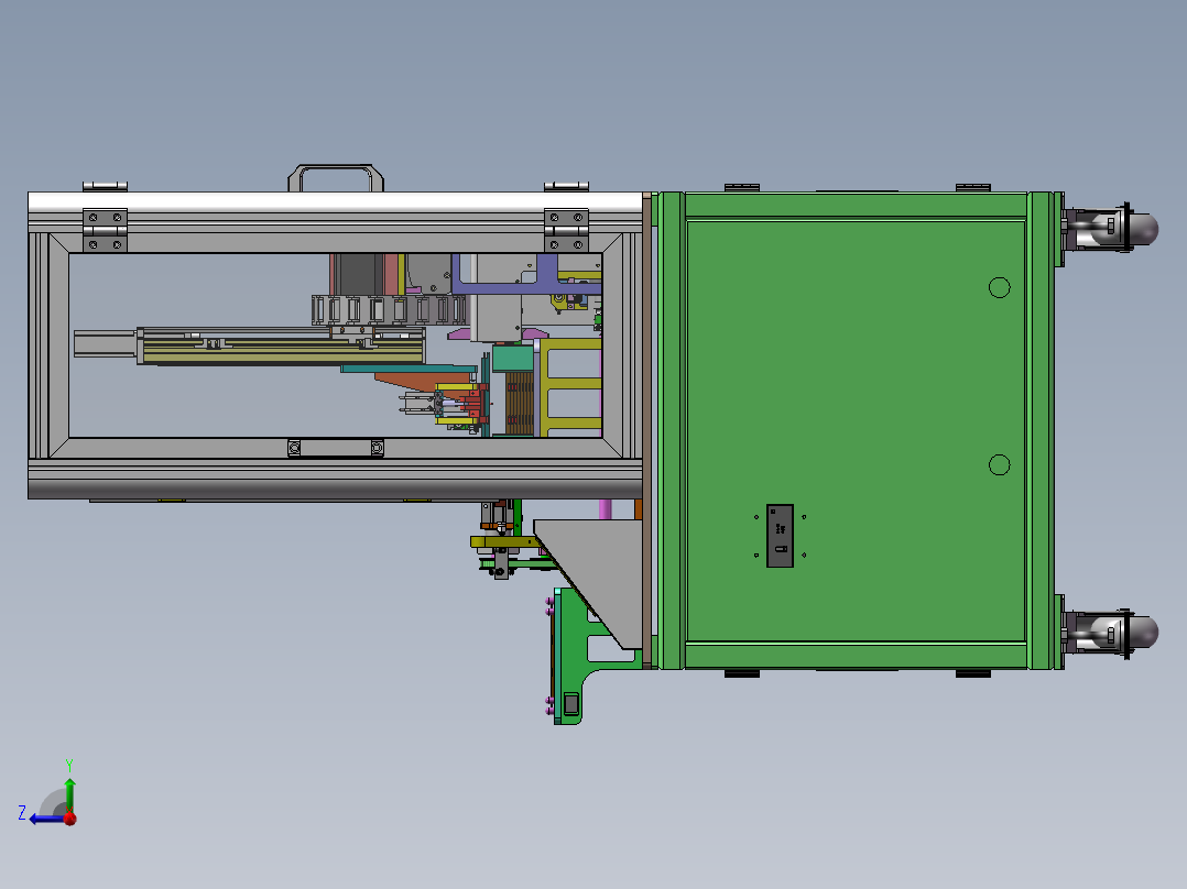 载具半自动翻板机（含工程图）sw17可编辑右视图