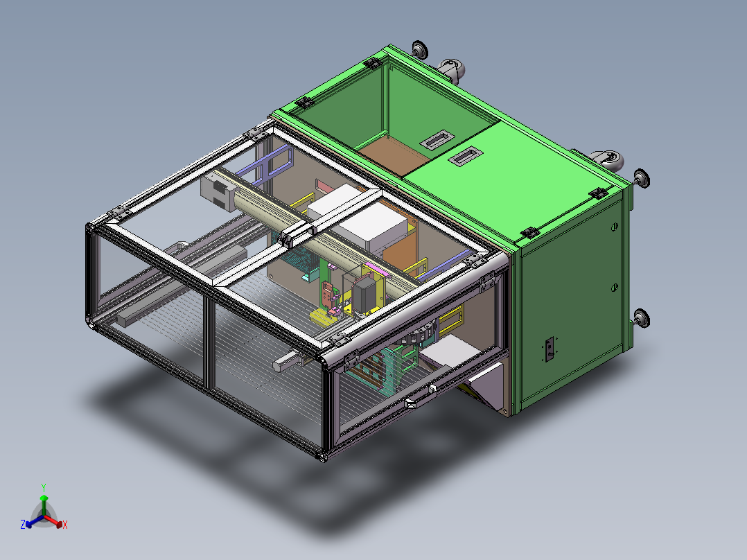 载具半自动翻板机（含工程图）sw17可编辑正等轴测图