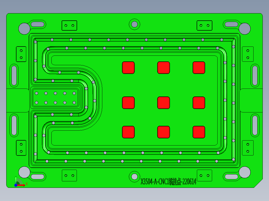 X3504-A笔记本CNC工装夹具三维模型-CNC1加镶块-220914前视图
