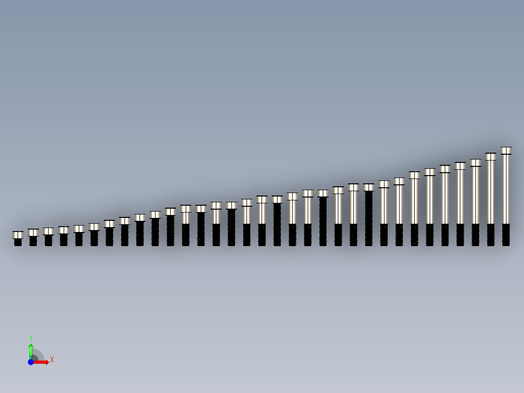 M12公制内六角螺钉汇总前视图