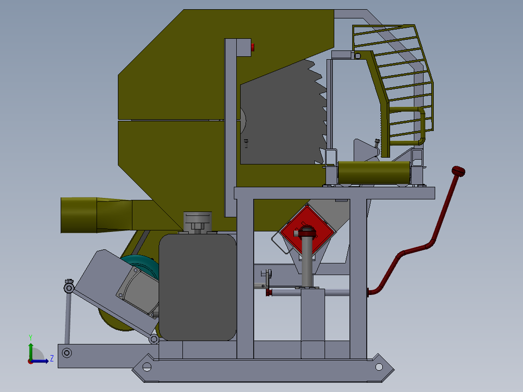 圆木锯（木材切割机）左视图