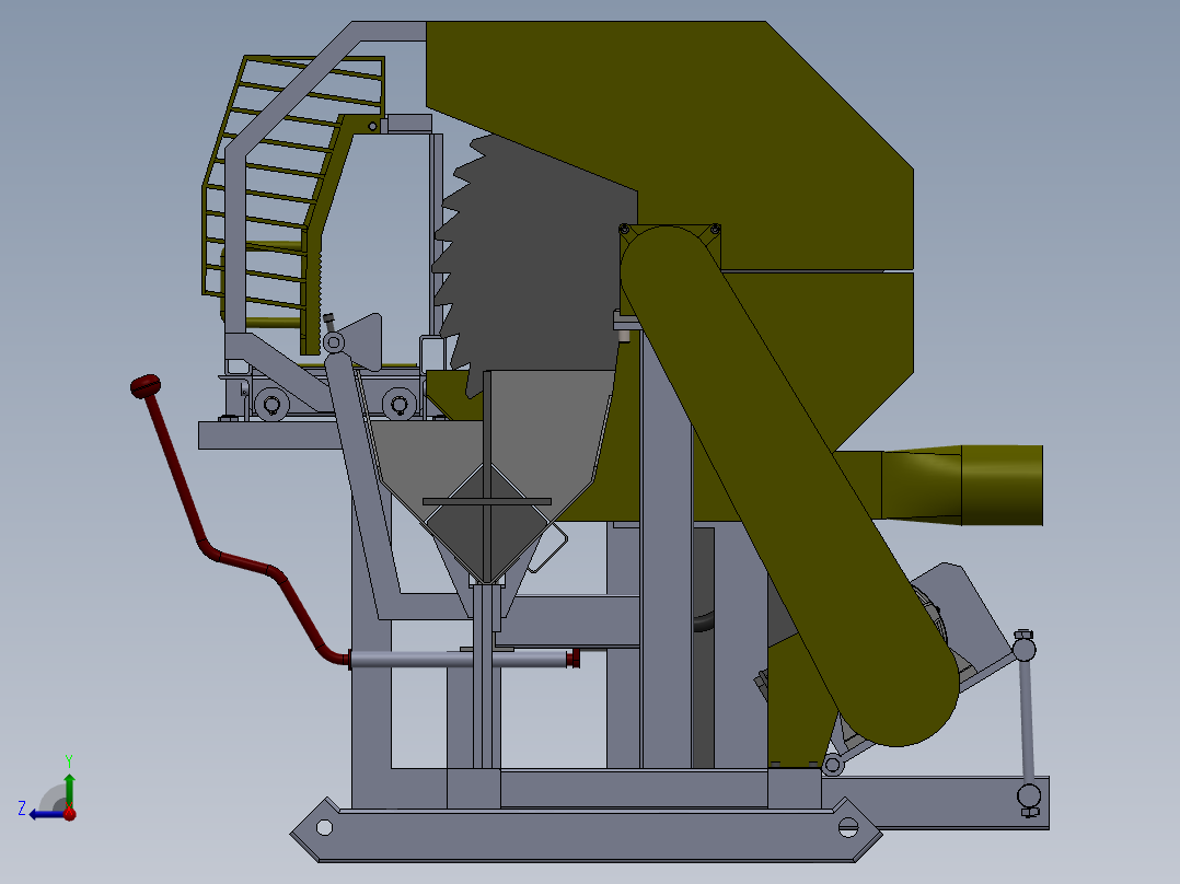 圆木锯（木材切割机）右视图