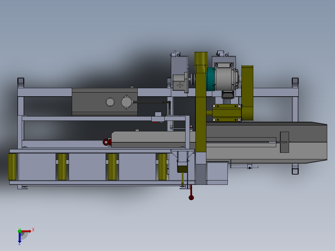 圆木锯（木材切割机）俯视图