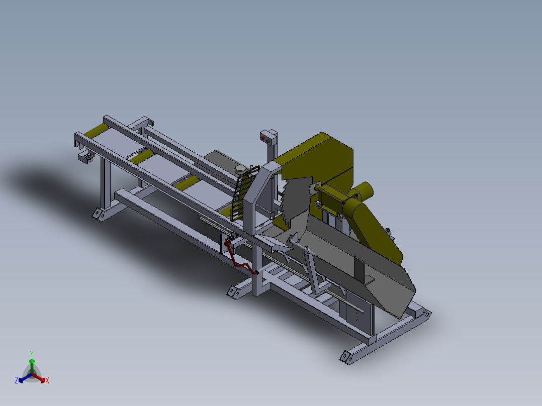 圆木锯（木材切割机）正等轴测图