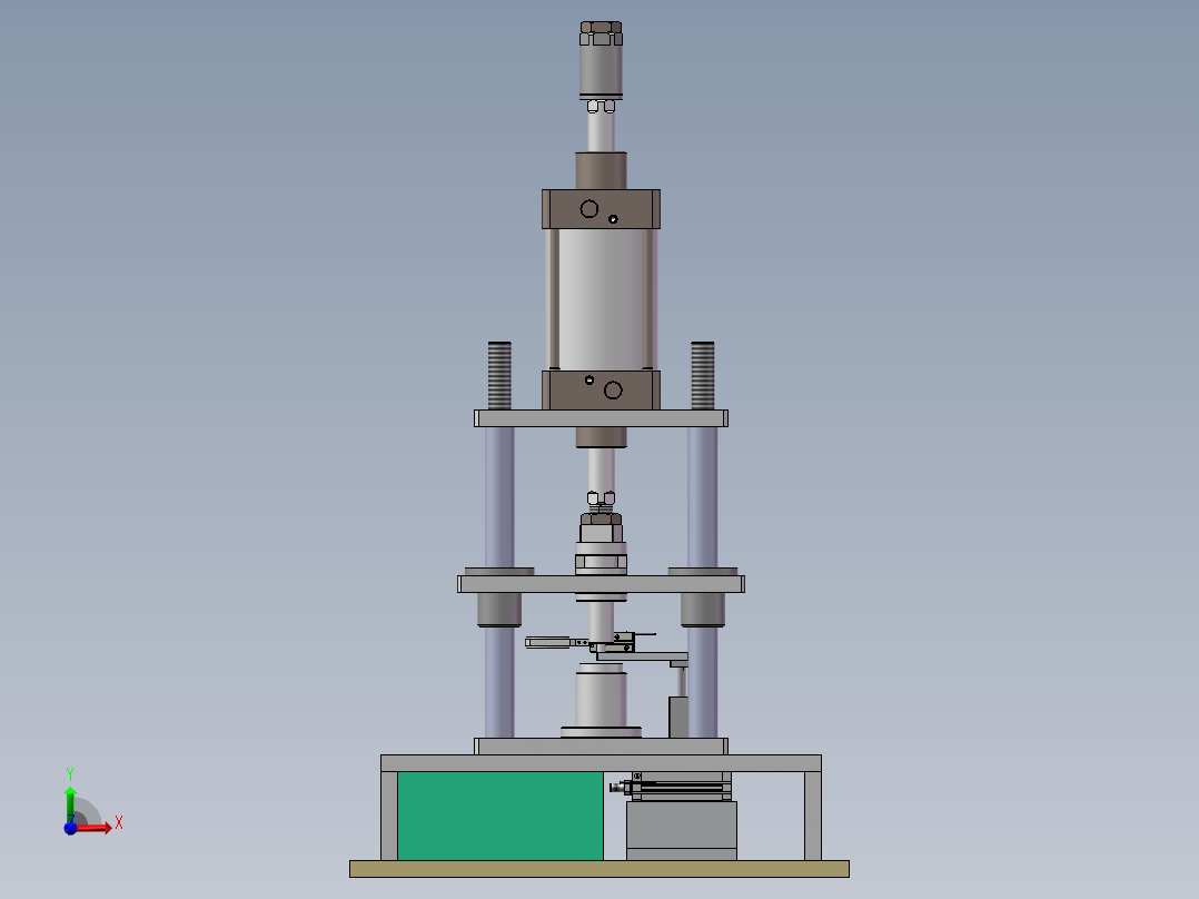 自动冲压和旋转气缸下料设备前视图