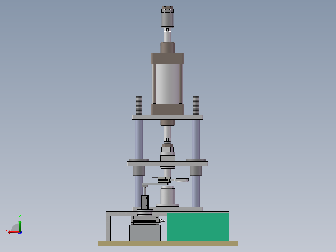 自动冲压和旋转气缸下料设备后视图