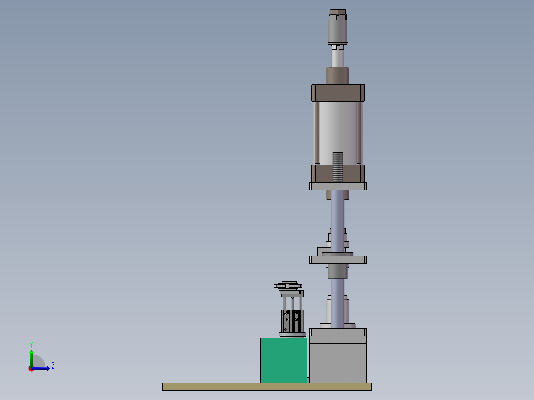 自动冲压和旋转气缸下料设备左视图