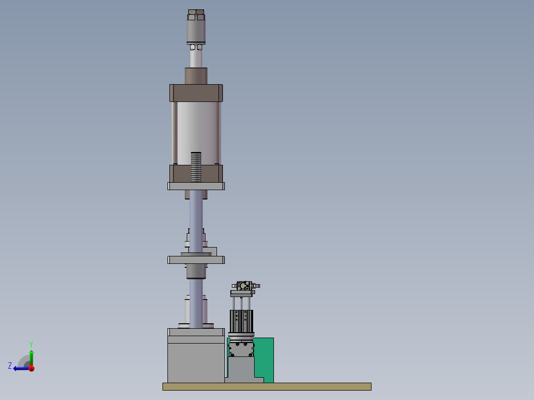 自动冲压和旋转气缸下料设备右视图