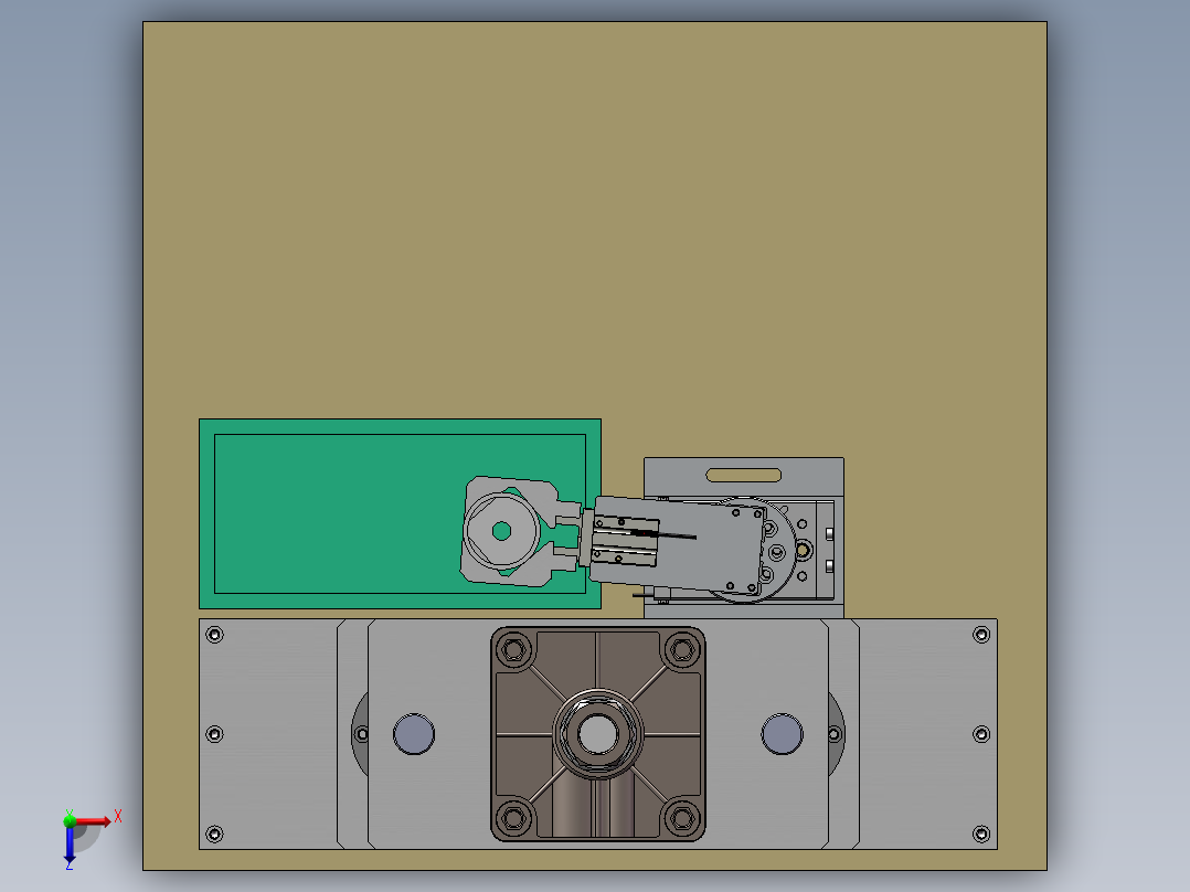 自动冲压和旋转气缸下料设备俯视图