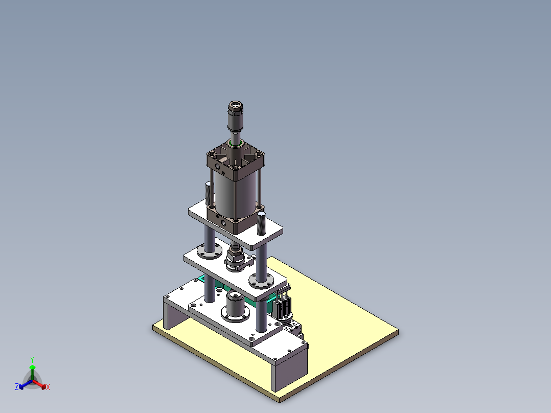 自动冲压和旋转气缸下料设备正等轴测图