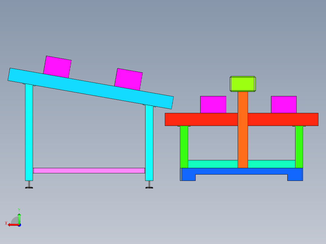 小型斜坡输送带后视图