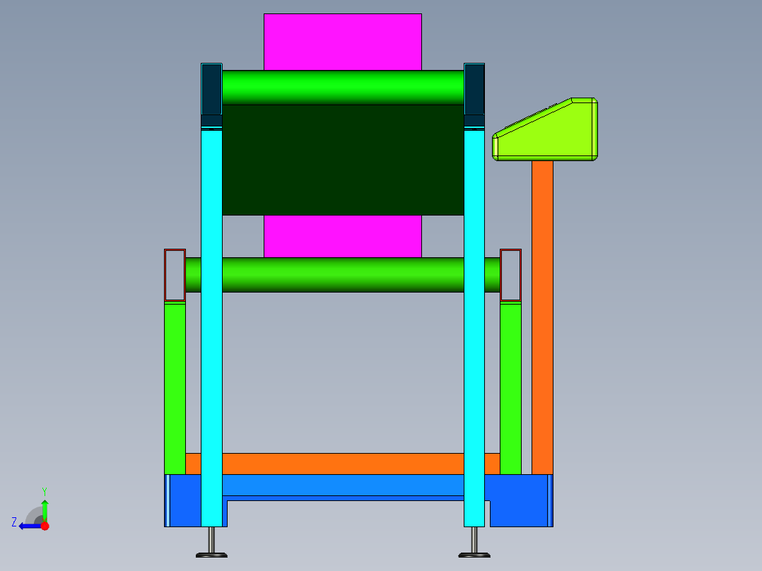 小型斜坡输送带右视图
