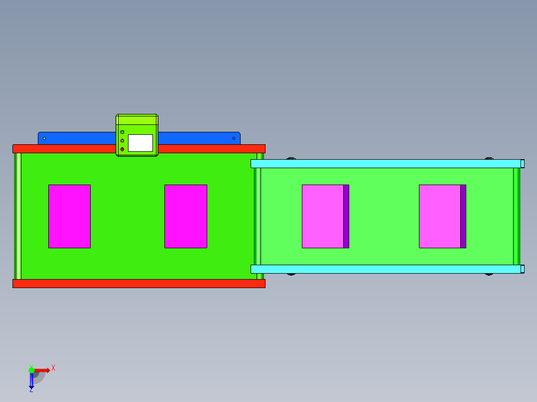 小型斜坡输送带俯视图