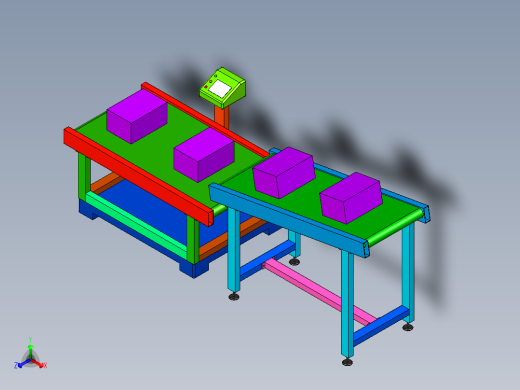 小型斜坡输送带正等轴测缩略图