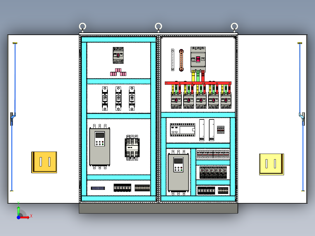 双柜组装软启动旁路630Aplc控制柜前视图
