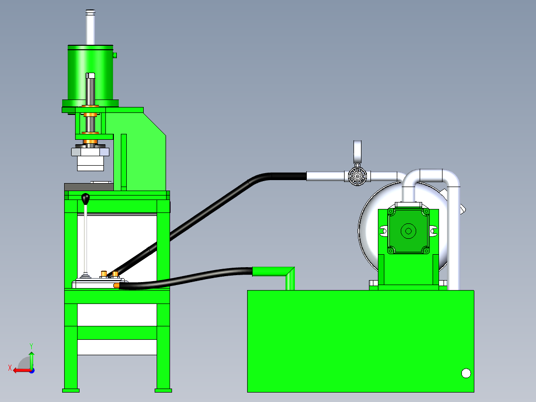 B3003714-液压冲压机后视图