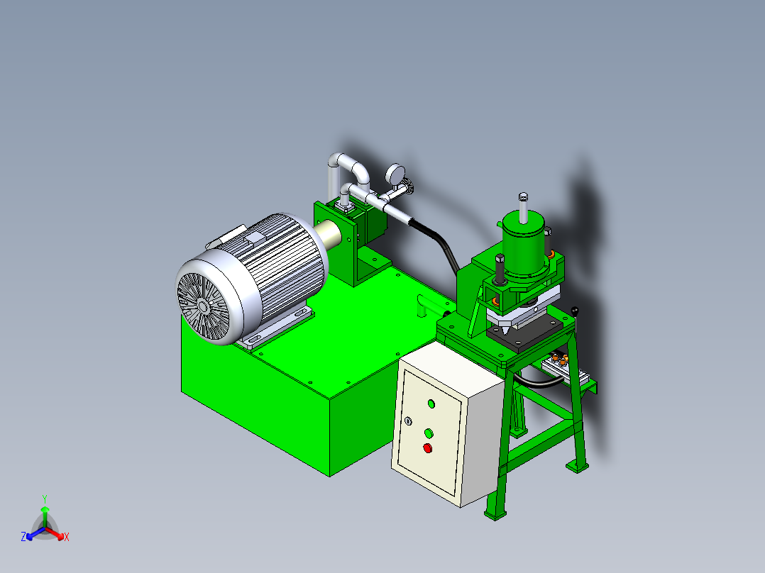 B3003714-液压冲压机正等轴测图
