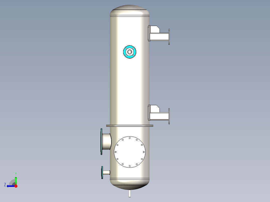 B3004041-立式热交换器右视图