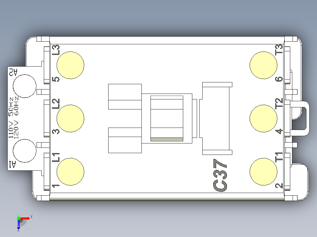 A2005085-C37 系列接触器俯视图