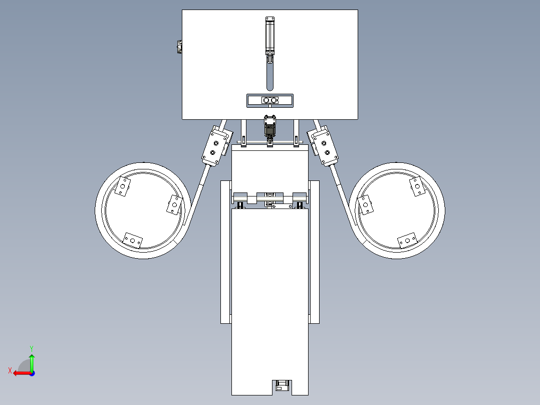 一个圆管的扫码、垫圈安装、检测、封堵安装、装箱的非标设备的方案后视图