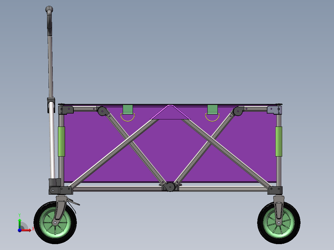 分享一款聚拢车露营推车帐篷推车露营车前视图