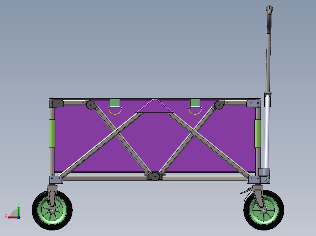 分享一款聚拢车露营推车帐篷推车露营车后视图