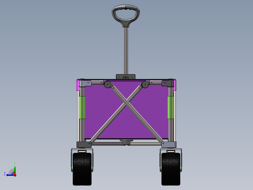 分享一款聚拢车露营推车帐篷推车露营车右视图