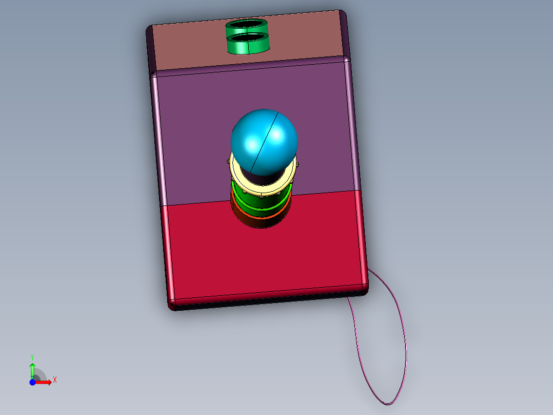 发多功能智能盲人导盲杖前视图