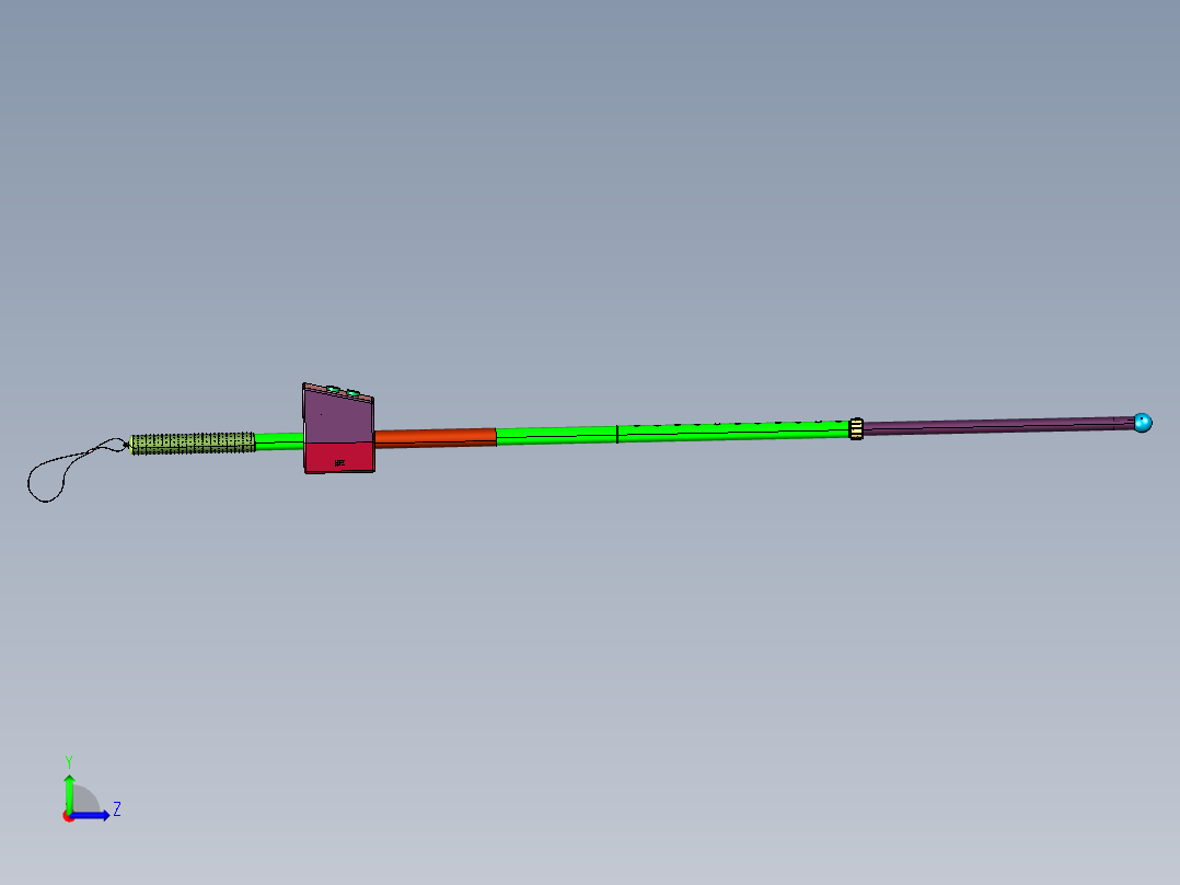 发多功能智能盲人导盲杖左视图