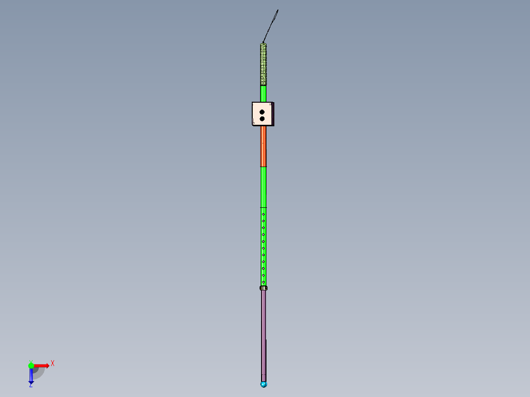 发多功能智能盲人导盲杖俯视图
