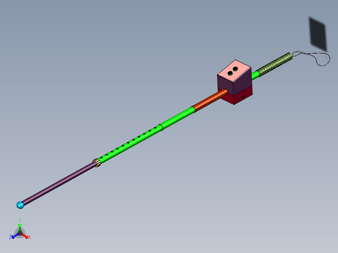 发多功能智能盲人导盲杖正等轴测图