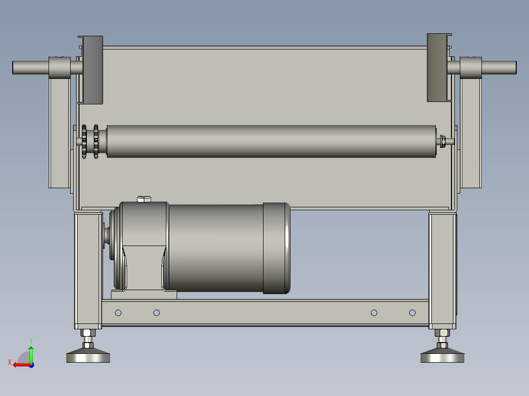 15米袋料抓取滚筒线后视图