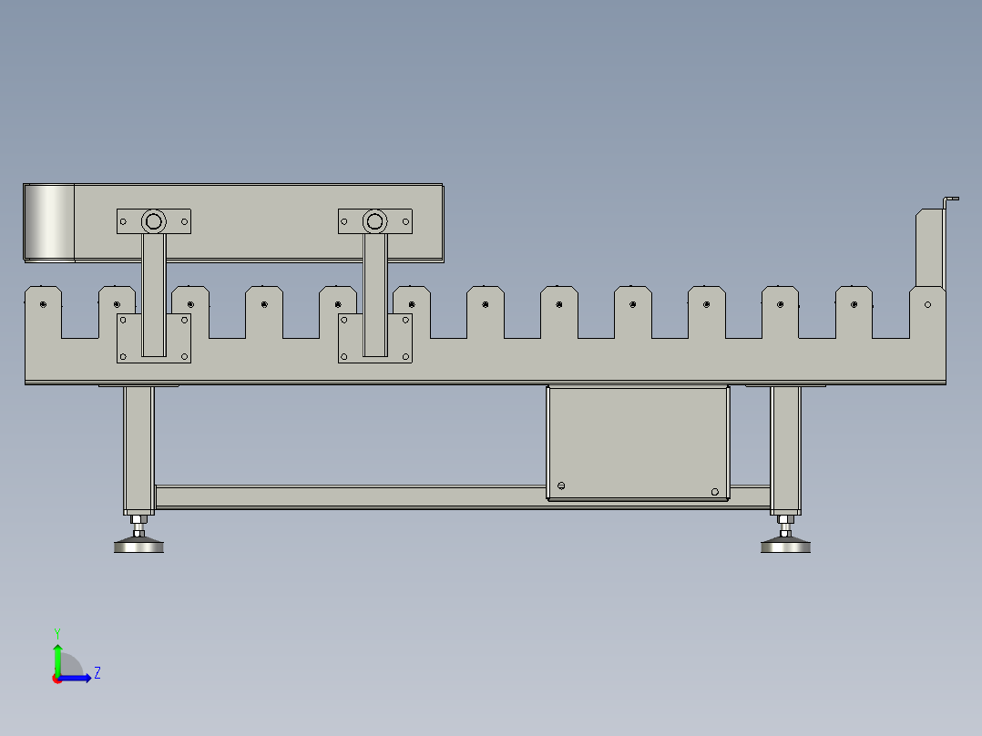15米袋料抓取滚筒线左视图