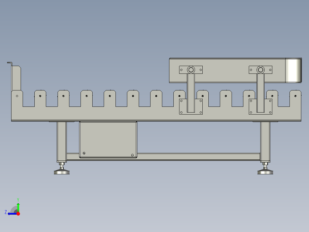 15米袋料抓取滚筒线右视图