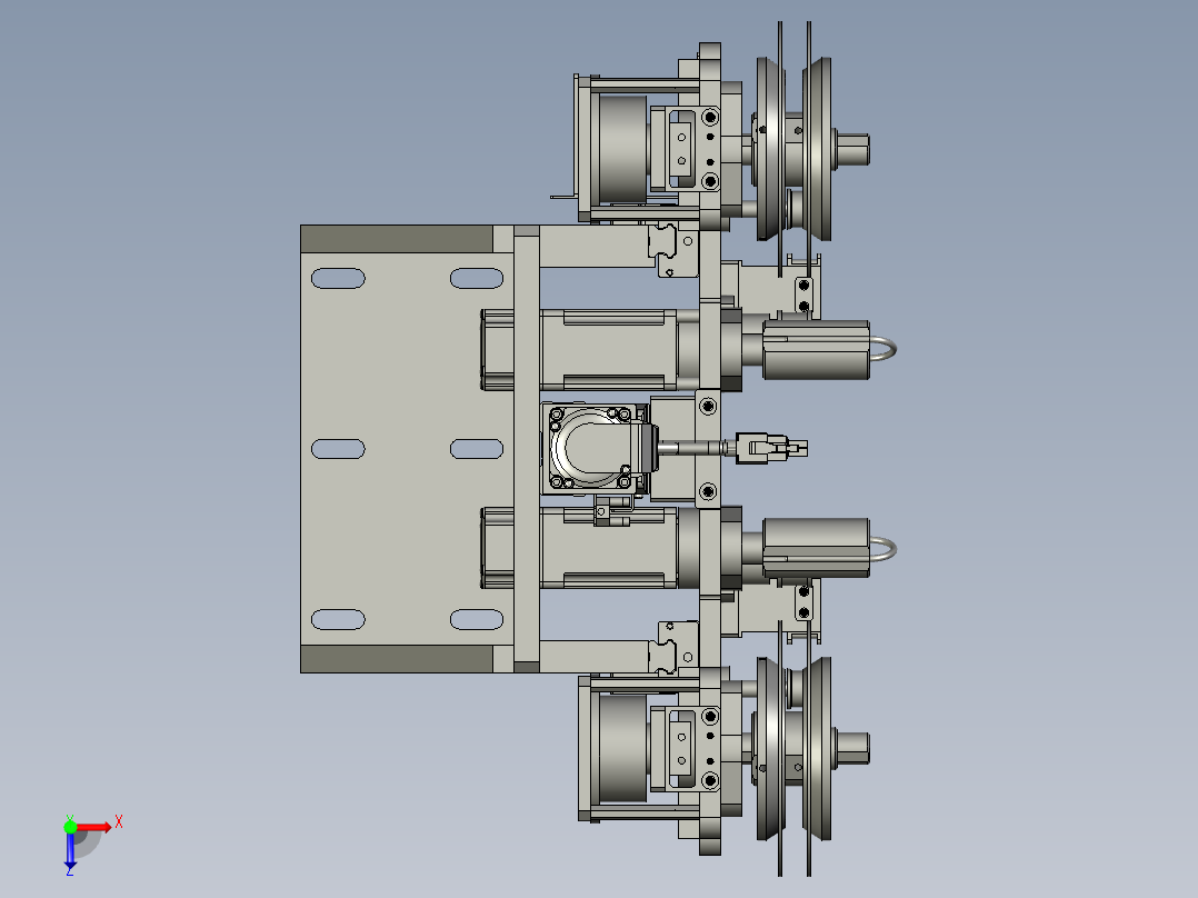 全自动铜膜天线切割检测自动化生产线S2d01-005铜模大细丝剥离组件俯视图