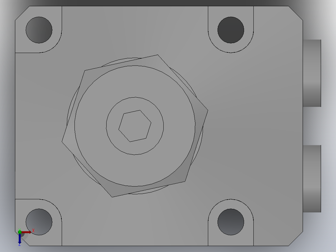 HBTU方形油压转角缸[HBTU-04L]俯视图