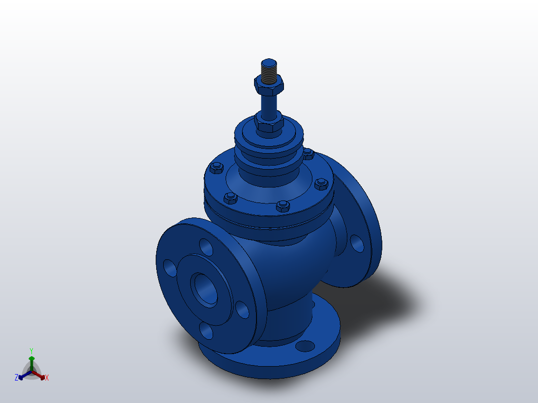 QLD标准型分流阀[DN32－QD－PN40]三通控制阀主视图