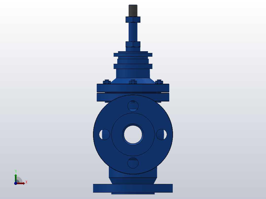 QLD标准型分流阀[DN32－QD－PN40]三通控制阀前视图