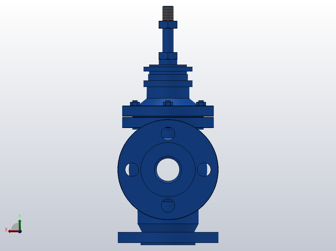 QLD标准型分流阀[DN32－QD－PN40]三通控制阀后视图