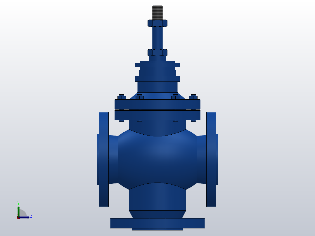 QLD标准型分流阀[DN32－QD－PN40]三通控制阀左视图