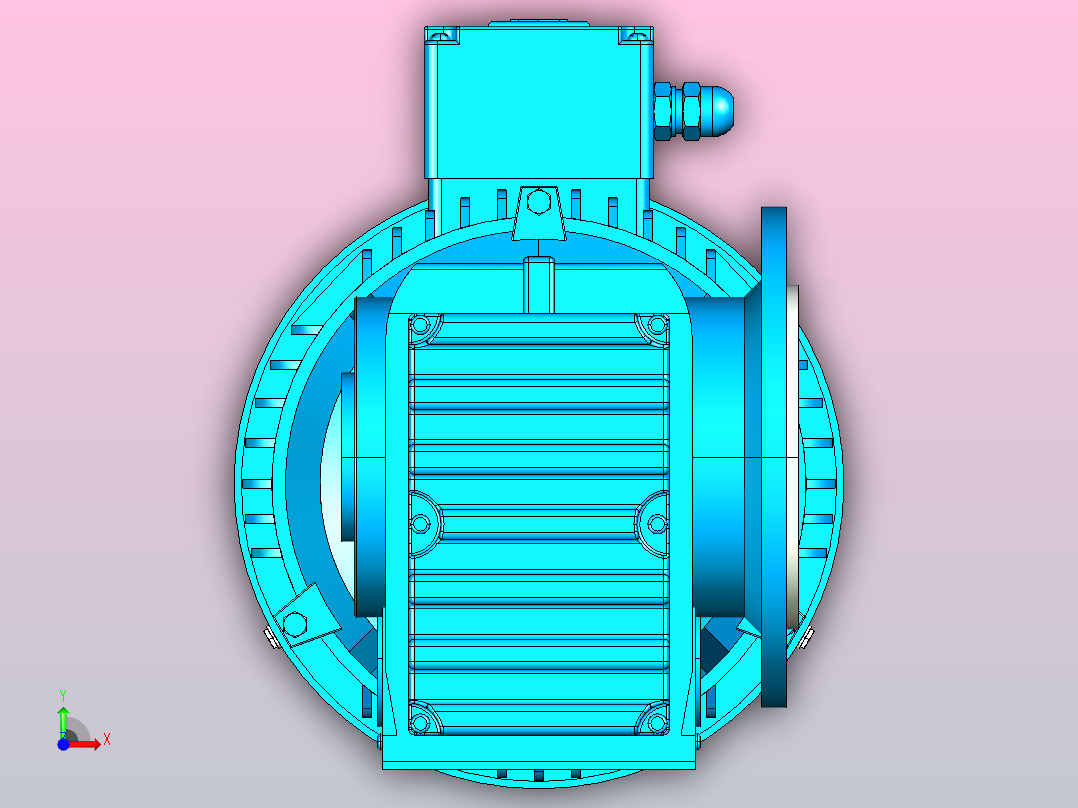 KAF37螺旋锥齿轮减速机[KAF37-Y2-1.1-4P-7.96-M2-Ⅱ-A-CW]前视图