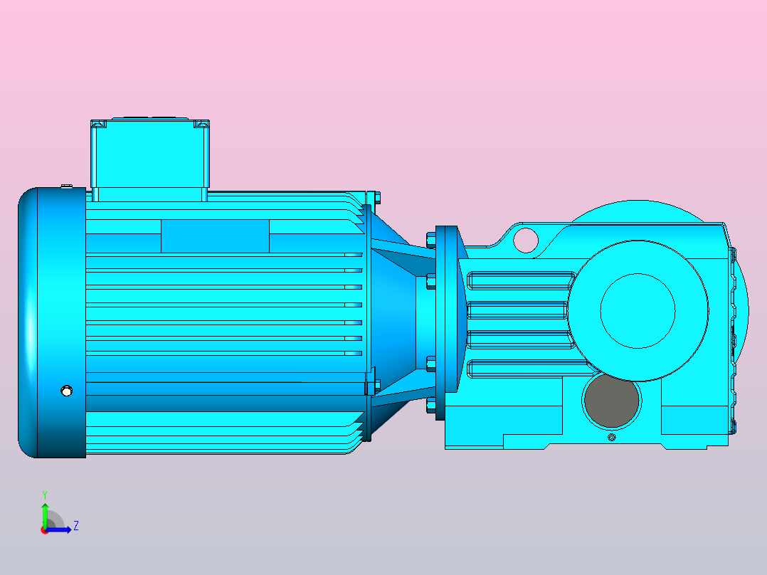 KAF37螺旋锥齿轮减速机[KAF37-Y2-1.1-4P-7.96-M2-Ⅱ-A-CW]左视图