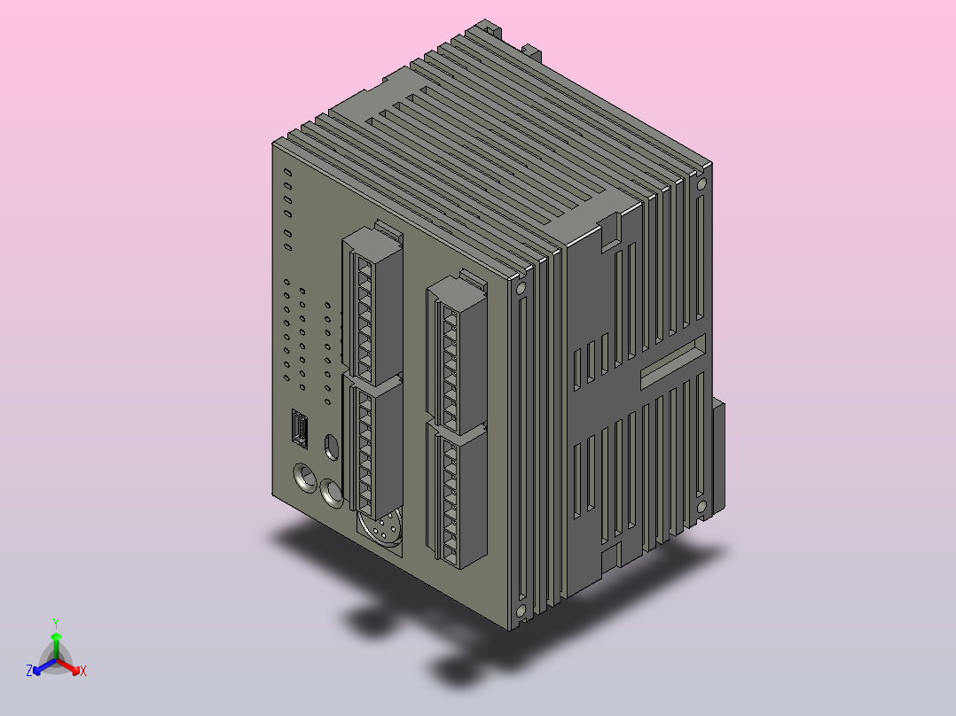 带连接器的PLC DELTA ELECTRONICS DVP20XS2正等轴测图