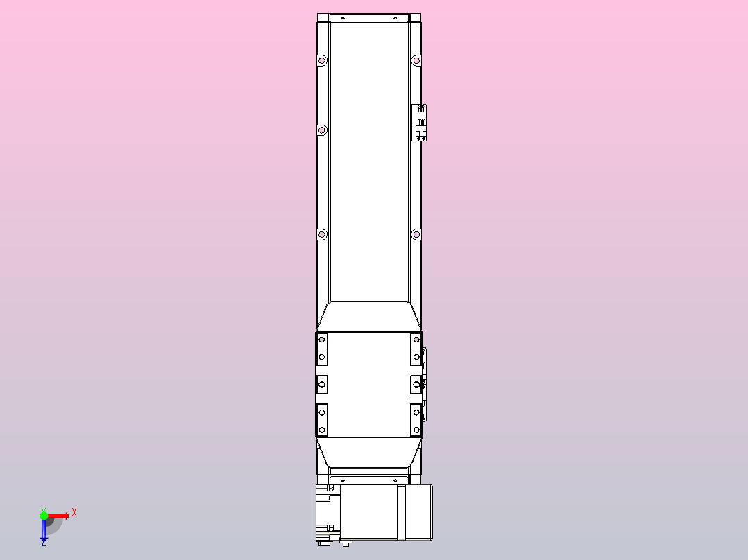 机器人皮带驱动直线轴TPA-GCB-150-P80-L350-RP-M75-N3俯视图