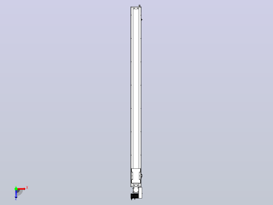 SCM14-2000-R滚珠花健、支撑座、滚珠丝杠、交叉导轨、直线模组俯视图